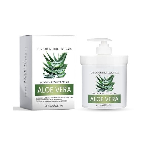 Crème Hydratante À Laloe Vera — Hydratation Longue Durée, Apaise Les Peaux Sensibles, Une Crème Douce Adaptée À Tous Les Typ ...