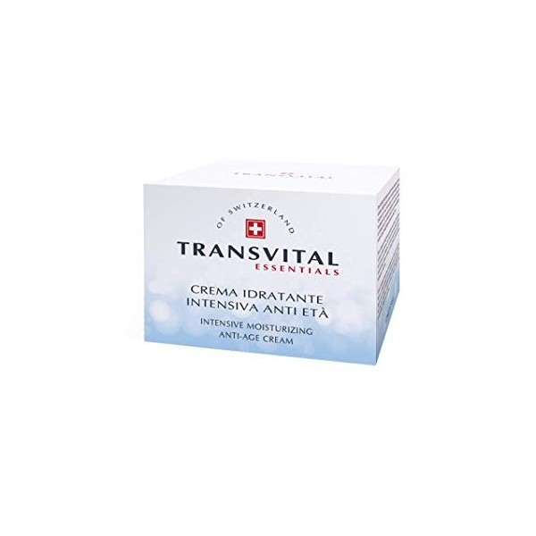 Transvital Essentials, Crème Hydratante intensive Anti Été, Crème Visage Hydratant, à base de Amidon de Riz, Acide hyaluroniq