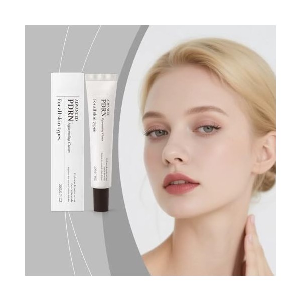 PDRN Lot de 4 crèmes rajeunissantes pour le visage avec niacinamide, acide hyaluronique et collagène, glycérine, anti-âge, ra...