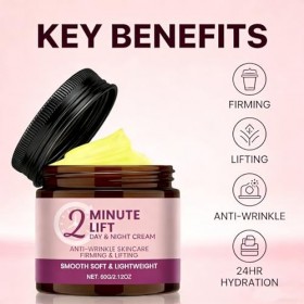 Lot de 5 crèmes de jour et de nuit lift de 2 minutes, sérum pour le visage instantané, crème hydratante au collagène, crème h...