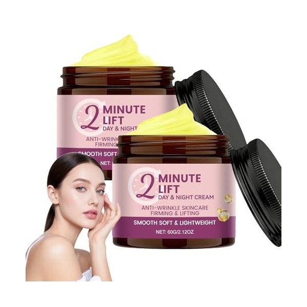 Lot de 5 crèmes de jour et de nuit lift de 2 minutes, sérum pour le visage instantané, crème hydratante au collagène, crème h...
