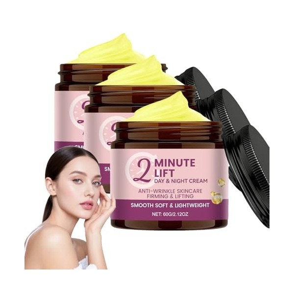 Lot de 5 crèmes de jour et de nuit lift de 2 minutes, sérum pour le visage instantané, crème hydratante au collagène, crème h...