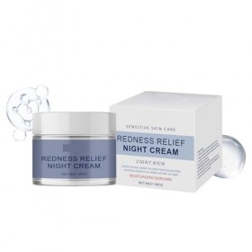 Crème de Nuit Hydratante Apaisante - Favorise la Tolérance Des Peaux Sensibles, Réduit Les Rougeurs, Hydrate Pendant la Nuit 