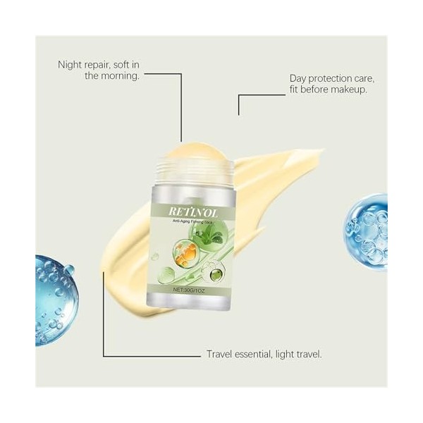 Stick Essence Raffermissant Visage - Réduit Les Rides, Améliore la Fermeté, Hydrate en Profondeur, Application Facile 4pcs C...