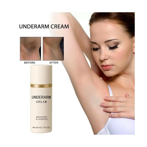 Crème éclaircissante pour les aisselles, crème éclaircissante et hydratante, formule douce pour un soin quotidien, sans agent...