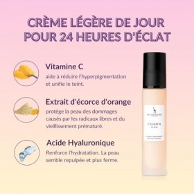 MOTHER NATURE COSMETICS Crème Vitamine C 50 ml - Crème Hydratante Visage Anti-Ride à lAcide Hyaluronique pour Femme et Homme