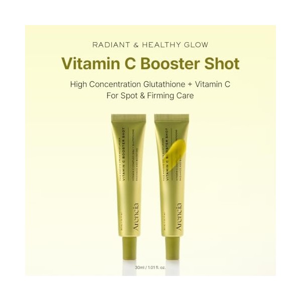 Arencia Sérum booster de vitamine C avec glutathion, niacinamide et vitamine E pour une peau éclatante 30 ml