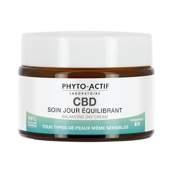 Phyto-actif | Soin jour équilibrant CBD | Hydratation 8h | Protège & Rééquilibre la peau | Texture fondante | Tous types de p