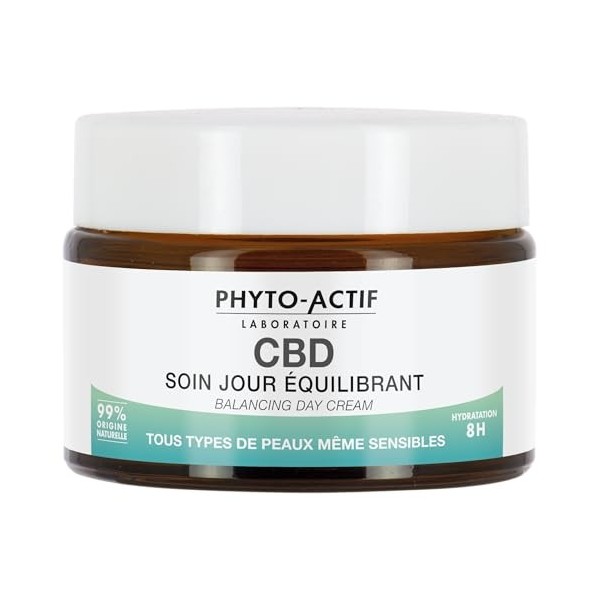 Phyto-actif | Soin jour équilibrant CBD | Hydratation 8h | Protège & Rééquilibre la peau | Texture fondante | Tous types de p