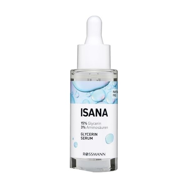 ISANA - Sérum à la glycérine - Flacon de 30 ml - Régénérant et hydratant - Idéal pour les peaux sèches