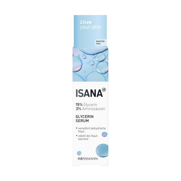 ISANA - Sérum à la glycérine - Flacon de 30 ml - Régénérant et hydratant - Idéal pour les peaux sèches