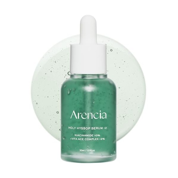 ARENCIA Holy Hyssop Serum 12 30 ml - Sérum Visage Éclat avec Niacinamide 10 pour cent et Vita ACE Complex - Hydratant et Anti