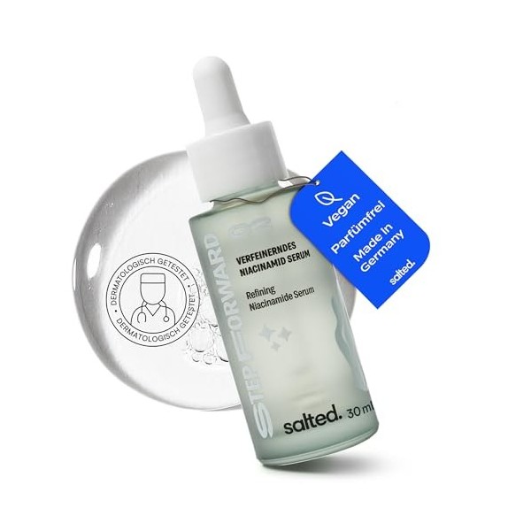 Salted Niacinamide Sérum affinant | Réduit les taches pigmentaires | Réduction des pores | Contre les imperfections de la pea