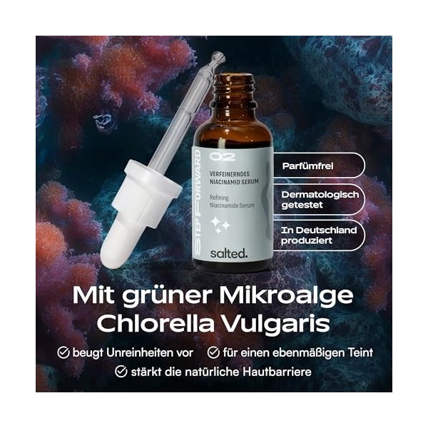 Salted Niacinamide Sérum affinant | Réduit les taches pigmentaires | Réduction des pores | Contre les imperfections de la pea