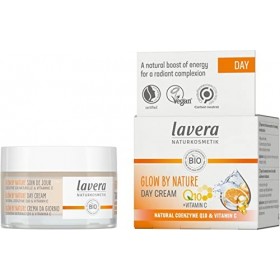 lavera Glow By Nature Crème de jour – Q10 et vitamine C – Réduit les signes cutanés fatigués – Renforce lénergie – Vegan – C