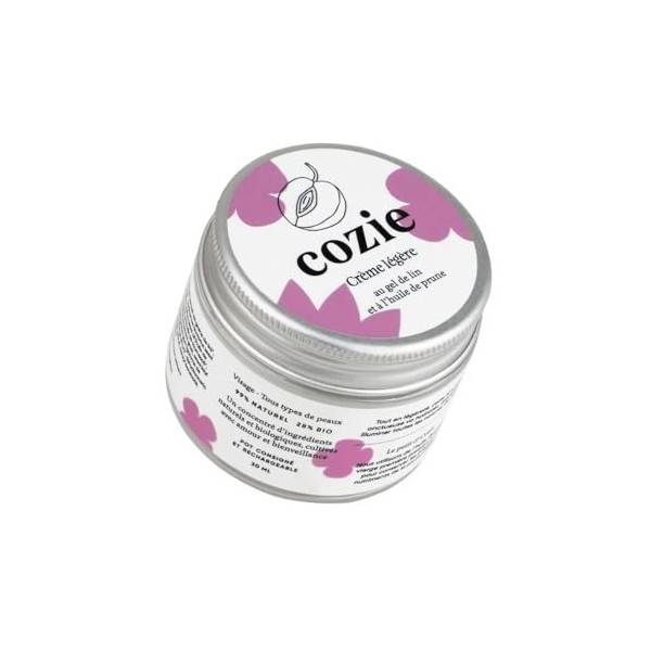 Crème de jour légère au gel de lin et à lhuile de prune Cozie 30ml