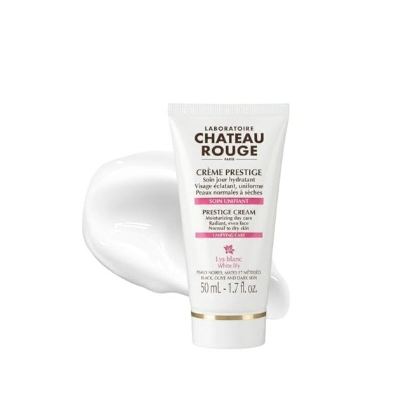 LABORATOIRE CHÂTEAU ROUGE - Crème Prestige 50ml - Soin Jour Hydratant - Unifie, Hydrate +59%, Illumine - Haute Tolérance - To