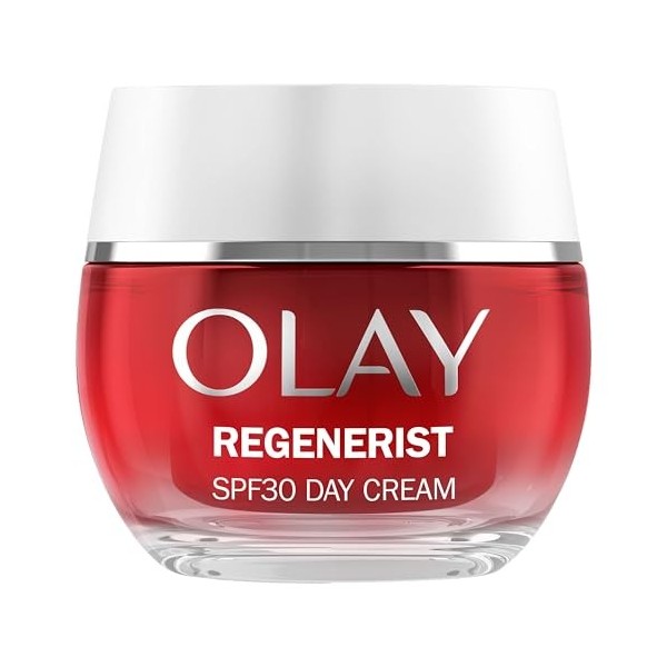 Olay Regenerist Crème de Jour Visage SPF30, Anti-rides + Raffermissante avec SPF30, Niacinamide et Peptides Anti-Âge, Renouve...