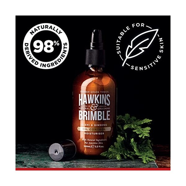 Hawkins & Brimble Hydratant pour le visage pour hommes Oil Control, hydratant pour la peau sensible pour hommes avec des ingr