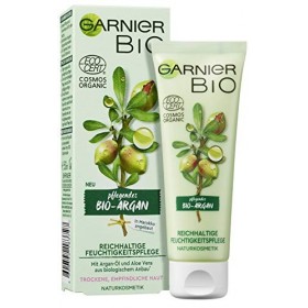 Garnier Bio Huile dArgan Crème à lAloe Vera, Cosmétique Naturelle, Soin Hydratant riche Argan Lot de 2 2 x 50 ml 