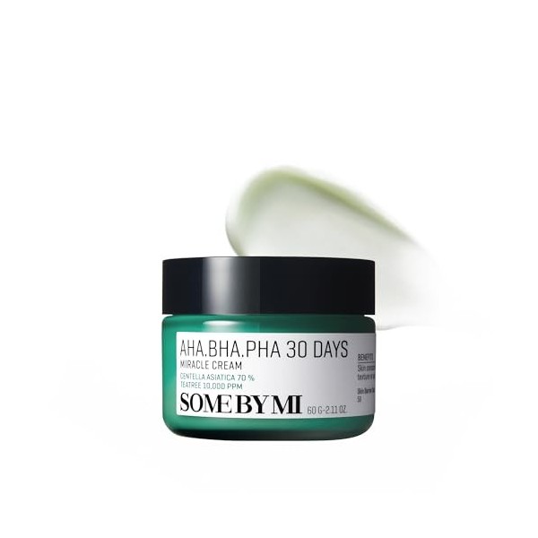 SOME BY MI AHA BHA PHA 30 Days Miracle Cream – 60ml – Crème visage exfoliante douce à l’acide salicylique et centella – Apais