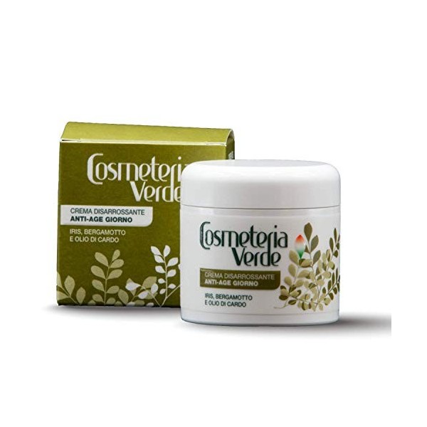 Cosmeteria Verde - Crème de jour anti-rougeurs, anti-âge, pour le traitement des peaux sensibles avec présence de capillaires