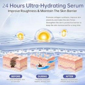 Lot de 30 flacons de sérum dacide hyaluronique à 5 % de fioles ultra-hydratantes, tubes dacide hyaluronique, sérum à lacid Cr...