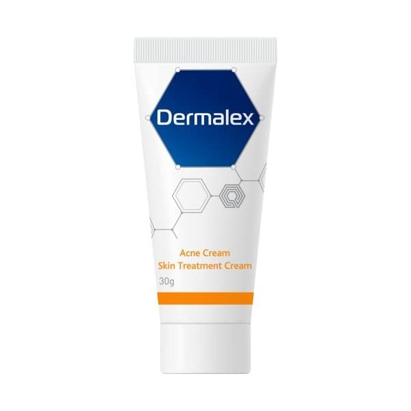 Dermalex Crème de traitement de lacné - Cliniquement prouvée pour traiter les symptômes de lacné doux à modéré - 30 g
