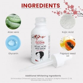 Sérum Geisha à lAcide Kojique | 1 Fl oz / 30ml | Aide à Réduire les Taches Sombres sur le Visage, le Corps, les Aisselles, l