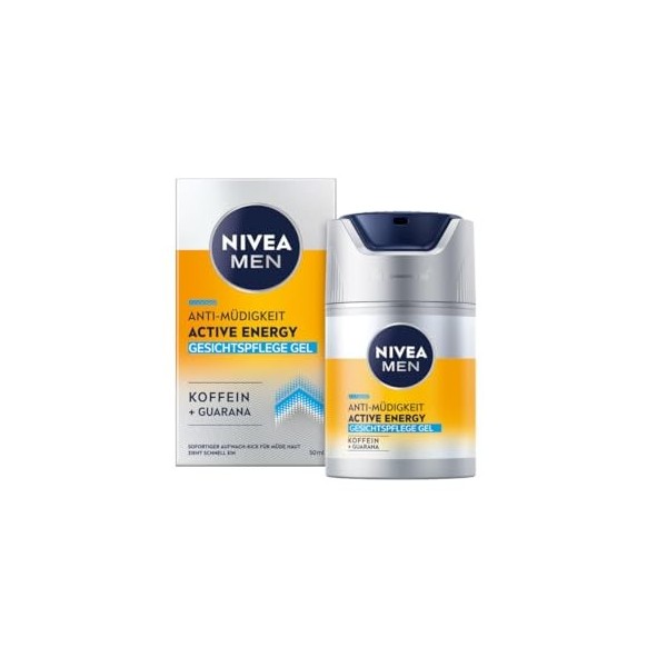 NIVEA MEN Active Energy Gel pour le visage 50 ml Crème revitalisante pour le visage pour homme Crème hydratante à absorptio