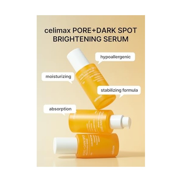 celimax Sérum Éclaircissant Anti-Taches Pour Les Pores Dilatés, Sérum Gel À La Niacinamide, À LAcide Tranexamique Et Aux Age