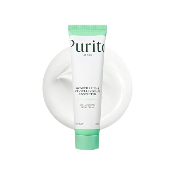 PURITO Centella Unscented Cream, Korean Centella, for All Skin Types, Soothing, Facial Cream for face, K-Beauty, Korean Skin