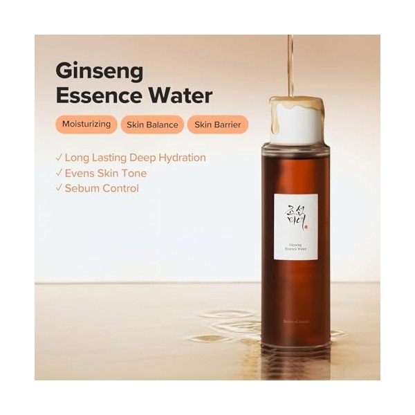 Beauty of Joseon Eau dessence de ginseng 150 ml | Toner coréen pour nourrir et apaiser la peau | Soin anti-rides | Réduit Cr...