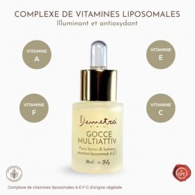Demetra Gouttes Multi-Actives Visage – Sérum Booster Concentré à la Bave d’Escargot 98% et Vitamines Liposomales A-E-F-C – So