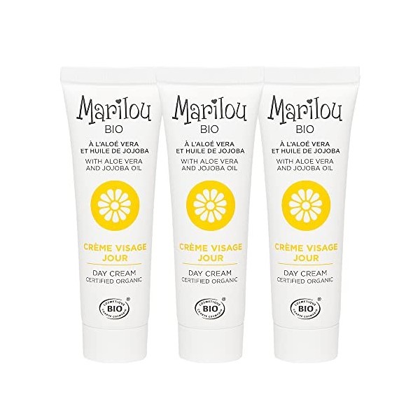 Marilou Bio - Lot 3 Crèmes Visage Jour de la gamme Classic - La crème de jour bio hydratante et nourrissante - Tous types de ...