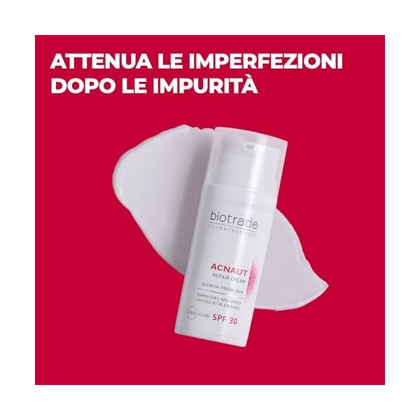 Acne Out Crème réparatrice SPF 30 30 ml spécialement conçue pour les cicatrices acnées Réduit les taches rouges sur la peau P