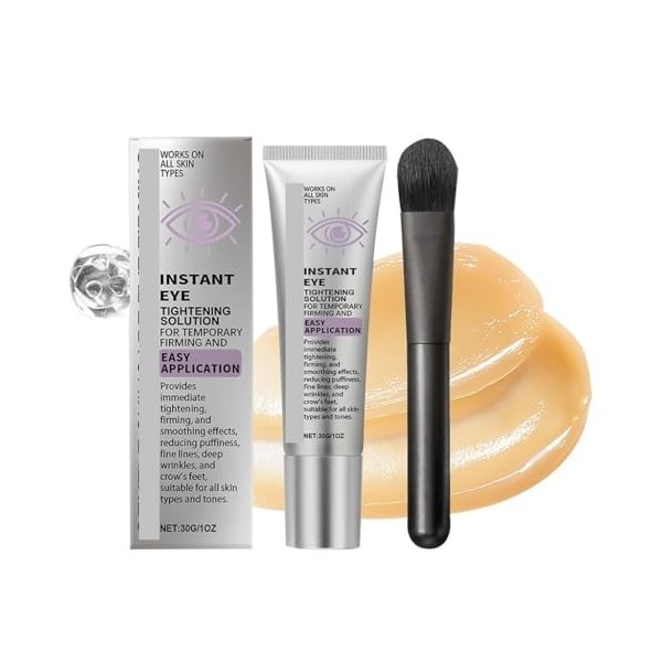 Crème for Les Yeux - Améliore la Fermeté de la Peau, Hydrate En Profondeur le Contour Des Yeux, Applicateur Pinceau for Une A