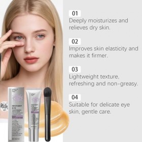 Crème for Les Yeux - Améliore la Fermeté de la Peau, Hydrate En Profondeur le Contour Des Yeux, Applicateur Pinceau for Une A