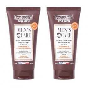 EVOLUDERM – Soin Hydratant Énergisant Homme – 50 ml – 97% d’Origine Naturelle – Végan – Fabrication Française - Lot de 2 x 50
