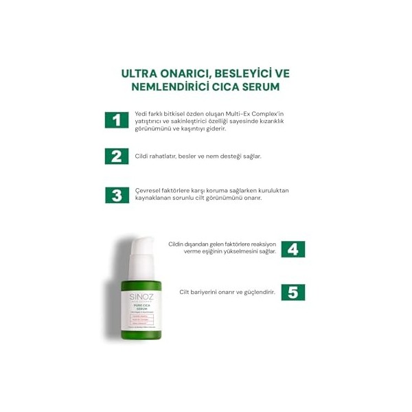 Pure Cica Sérum Réparateur et Nourrissant Intensif | Avec Centella Asiatica, Diam Oleoactif & Multi EX Complex | Tous types d