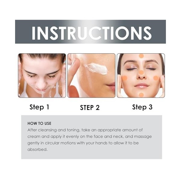 Crème Anti-âge Raffermissante Visage, 2 Pièces Réduire les Rides