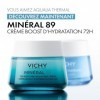 Vichy, Minéral 89, Crème Riche Boost Visage, Hydratation 72H, Enrichie en Acide Hyaluronique & Squalane, Pour Peaux Sèches, 5