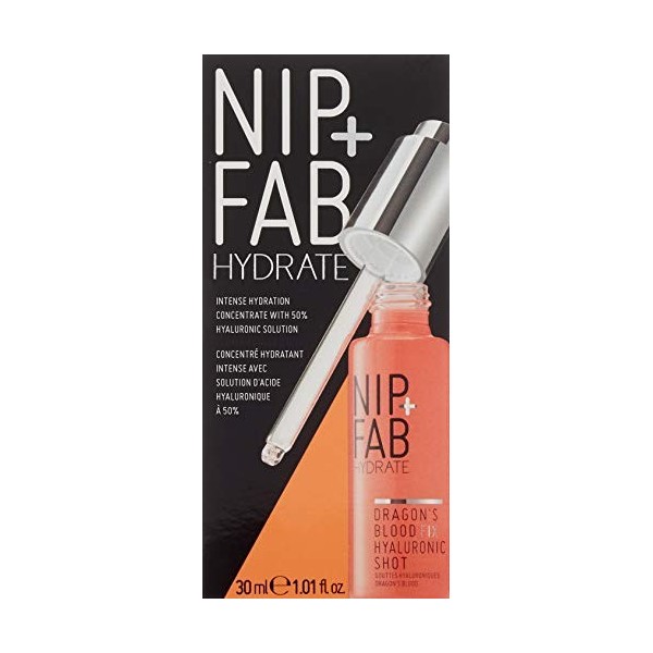 Nip+Fab Dragons Blood Hyaluronic Fix Shot | 30ml | Suministro de humedad óptimo para una tez plus complet et fresca | Vegano