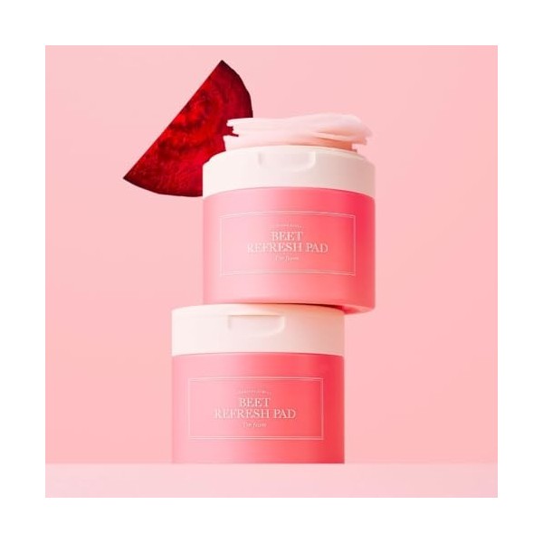 Im from Beet Refresh Pad Lot de 60 feuilles de tampons triple couche pouvant contenir 260 ml dessence, 20 % dextrait de be