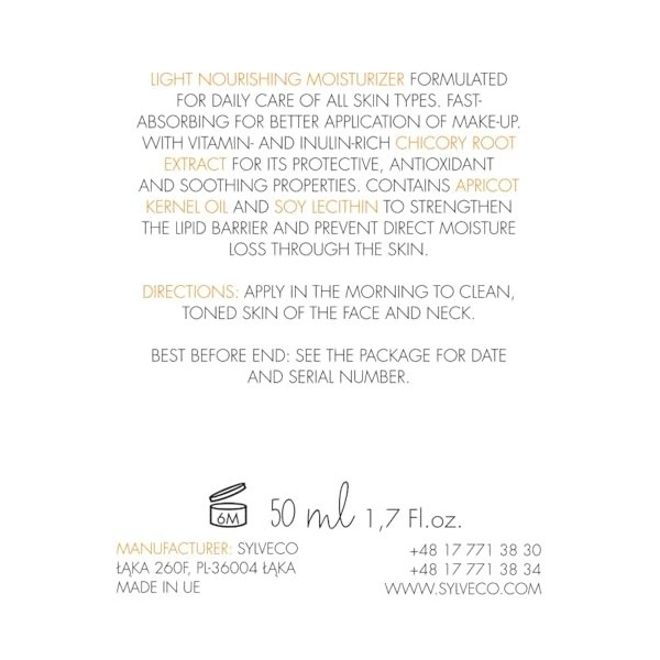 Sylveco Vianek Crème nourrissante pour le visage à lextrait de racine de chicorée 50 ml