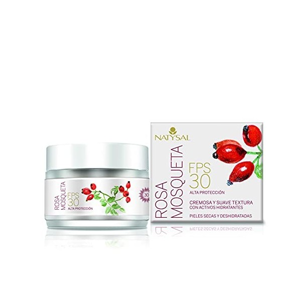 Crème Rose Musquée Fps30 Natysal 50 ml pour Peaux Sèches et Déshydratées