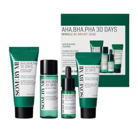 SOME BY MI Aha.Bha.PHA 30Days Starter Limited Edition 4 Pcs Set Toner 30ml+Serum 10ml+Cream 20g+Miracle Acne Clear Foam 30ml