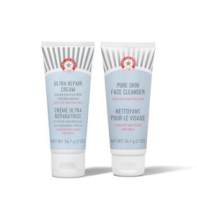 First Aid Beauty Ultra Repair Cream + Pure Skin Cleanser – Intense Hydration Moisturiser for Face + Body 56.7 g + Gentle Faci...