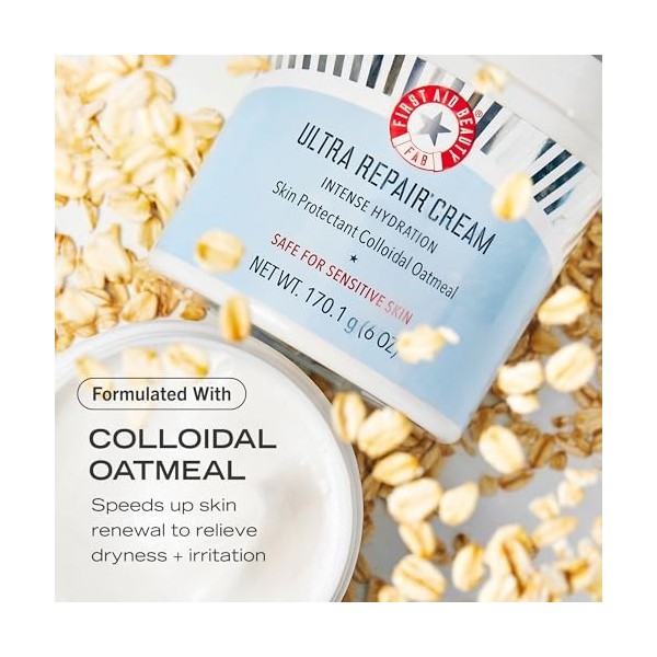 First Aid Beauty Ultra Repair Cream + Pure Skin Cleanser – Intense Hydration Moisturiser for Face + Body 56.7 g + Gentle Faci...