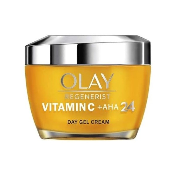 Olay Regenerist AHA 24 + Vitamine C Crème de jour 50 g Gel Crème à la niacinamide Crème pour le visage femme Anti-âge Soin C...